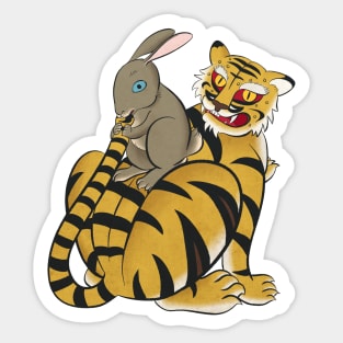 Minhwa: Rabbit Teasing Tiger Sticker